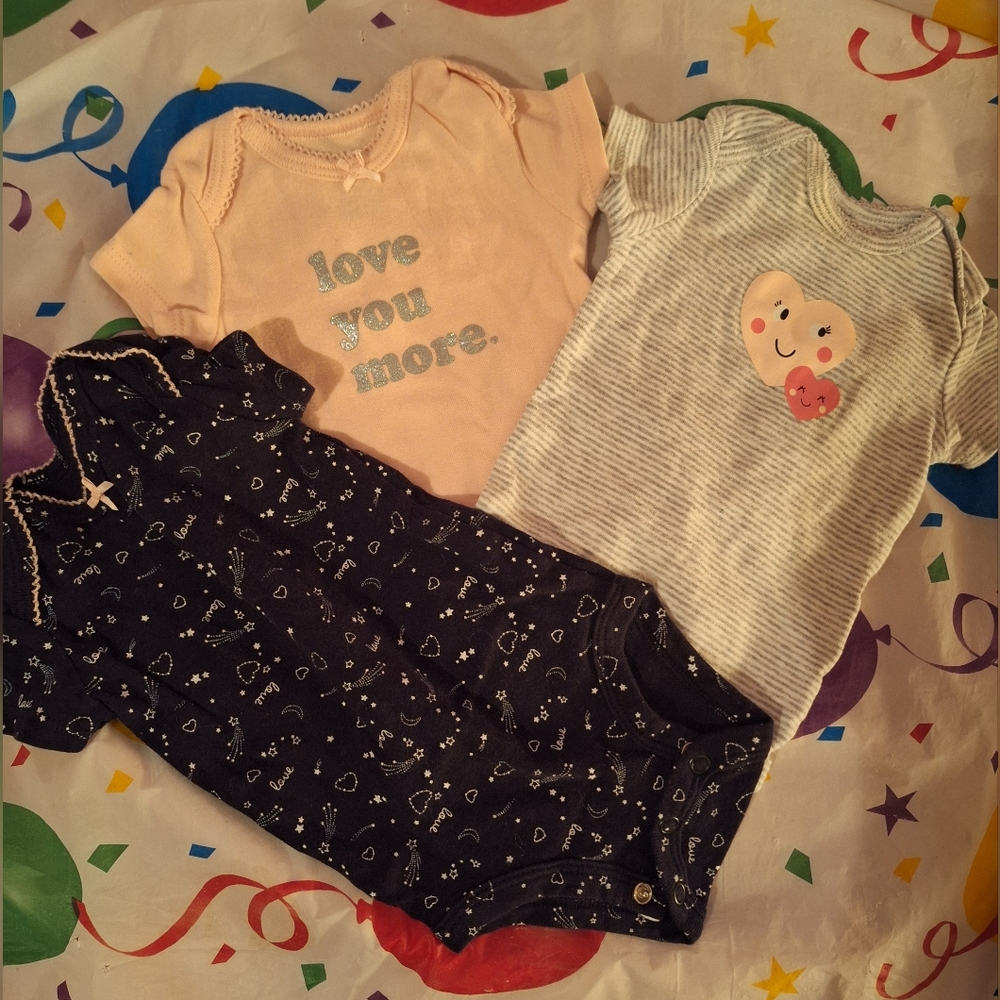 Set of 3 Carter's Ones Piece,Size 3m